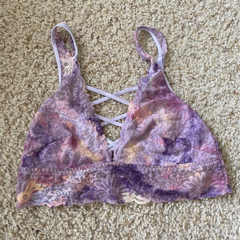 Victoria’s Secret PINK purple flowery Bralette, size S